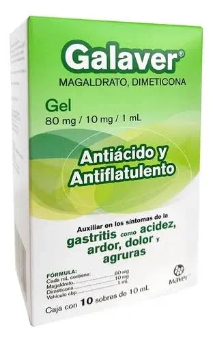 Galaver 80mg/ 10mg/ 1ml C/10 — Magaldrato Dimeticona