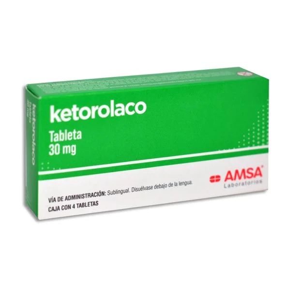 Ketorolaco 30mg Tabletas C/4 — Ketorolaco