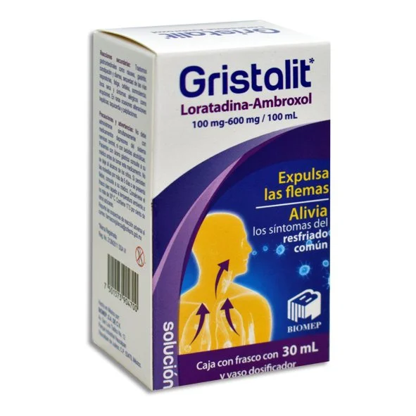 Gristalit 100/600mg/100ml Solución 30ml Vaso Dosificador — Loratadina/Ambroxol