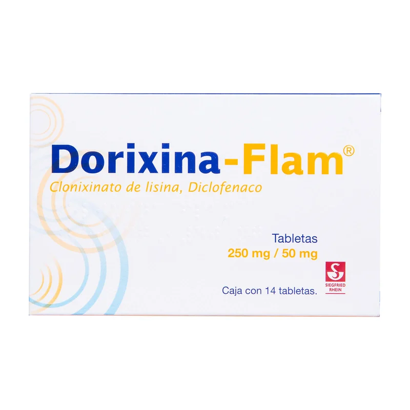 Dorixina-Flam 250mg/50mg Tabletas C/14 — Clonixinato de lisina, Diclofenaco