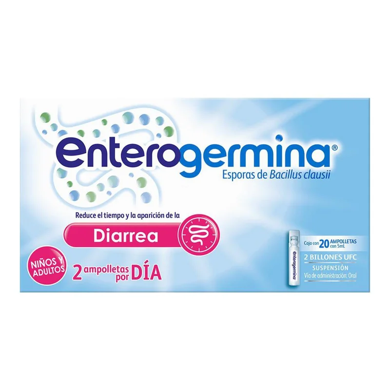 Enterogermina 2billonesufc Ampolletas C/20 — Esporas de Bacillus clausii