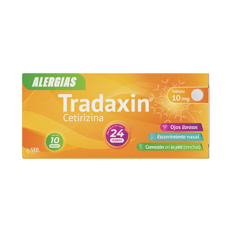 Tradaxin 10mg Tabletas C/10 — Cetirizina