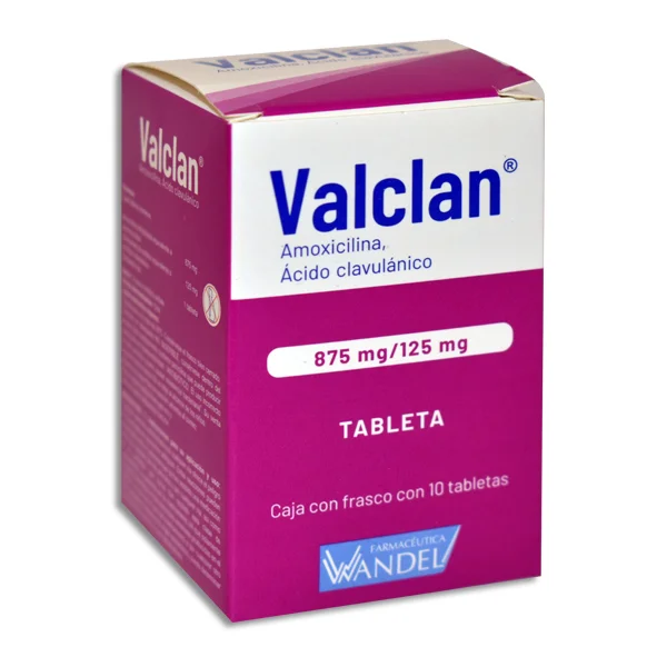 Valclan 875mg/125mg Tabletas C/10 — Amoxicilina, Ácido Clavulánico