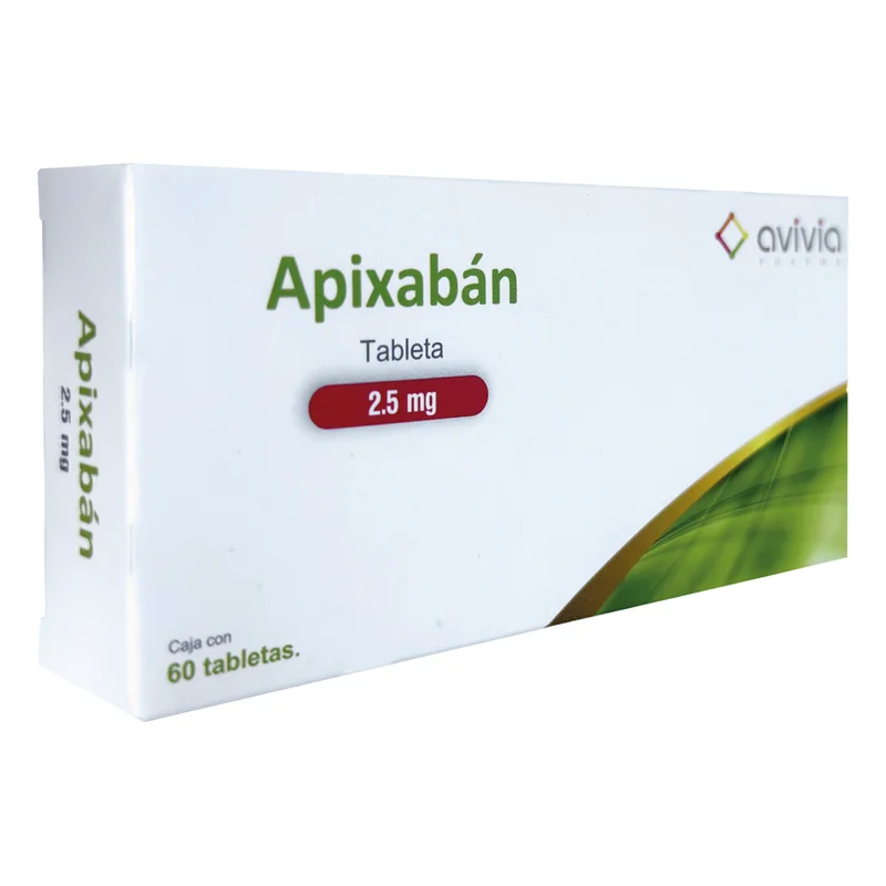 Apixabán 2.5mg Tabletas C/60
