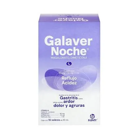 Galaver Noche 80mg-10mg/1ml Suspensión C/10 — Magaldrato,Dimeticona